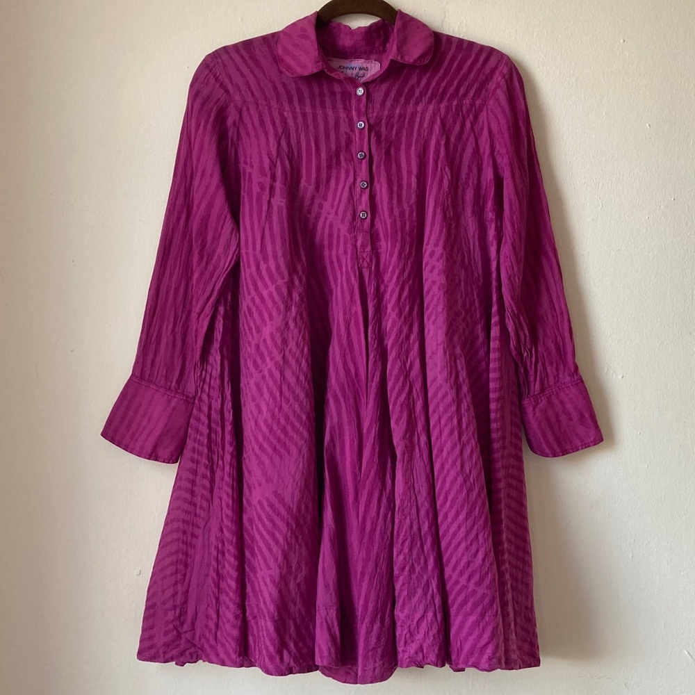 Johnny Was Amanda Bond Donna Flare Mini Dress Fuchsia Pink Size XS/S